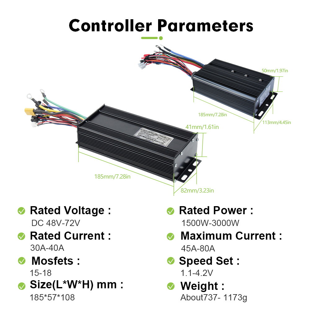 E-bike 3Mode 48V 52V 60V 72V 4 - огляд і ціна Sine Wave Controller 48V 72V 80A