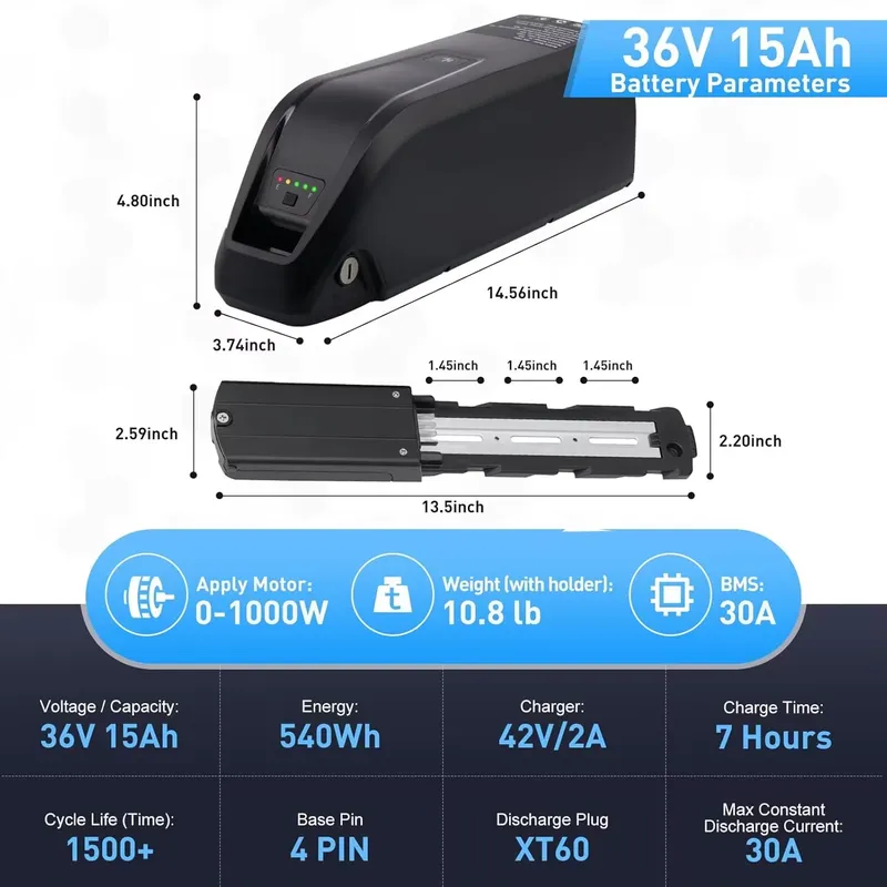 Hailong E-Bike Battery 36V 48V - огляд і ціна Ebike Battery 48V 20Ah Hailong