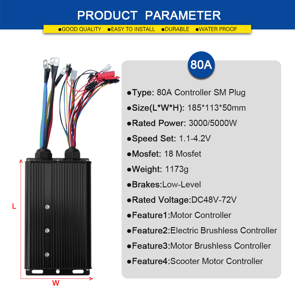 Ebike Sine Wave Controller 48V - огляд і ціна Sine Wave Controller 48V 72V 80A