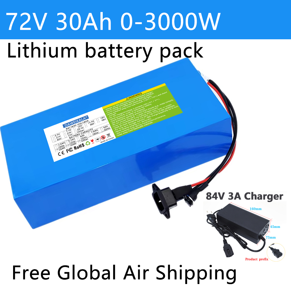 72V 12Ah-30Ah 18650 Battery pa - огляд і ціна Electric Bicycle Battery 72V 30Ah