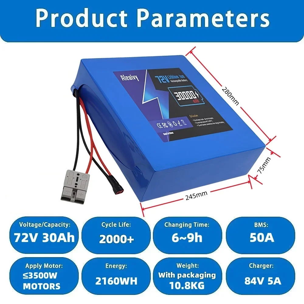 72V 30Ah High Power Fast Charg - огляд і ціна Electric Bicycle Battery 72V 30Ah