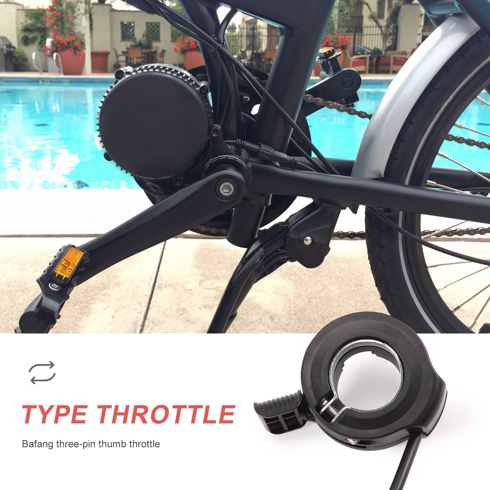 A73T Thumb Throttle for Bafang - огляд і ціна Mid Drive Motor Kit 52V 1000W
