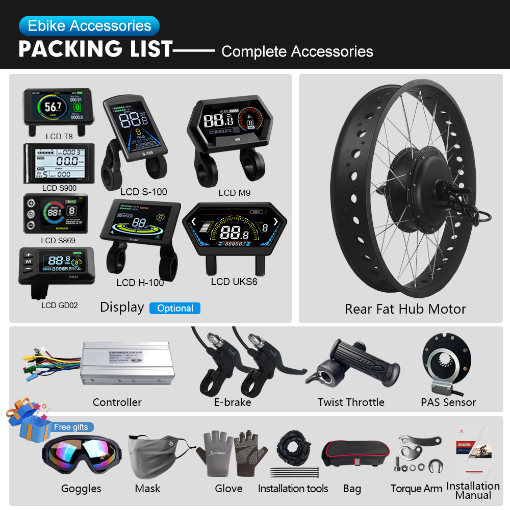 Electric Fat Bike Kit 48V 1500 - огляд і ціна 72V 5000W Hub Motor Kit