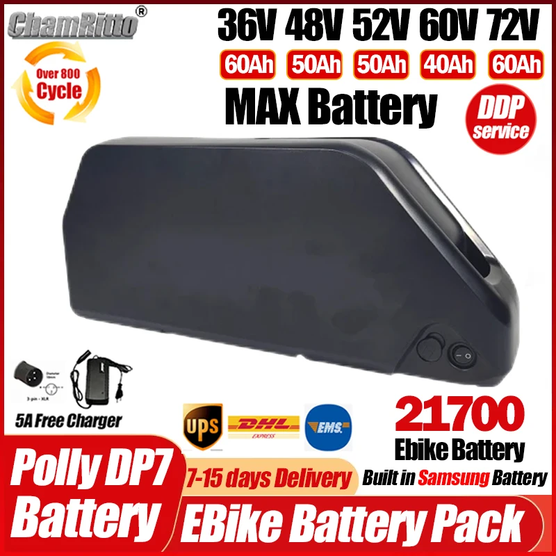 Cham 36 60 52v 48v 72v 45ah 60 - огляд і ціна Ebike Battery 48V 20Ah Hailong