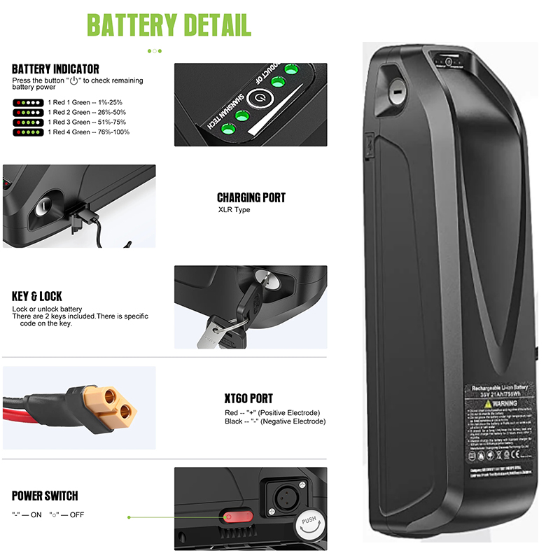 36v 48v 52v Hailong 60v 72v eb - огляд і ціна Ebike Battery 48V 20Ah Hailong
