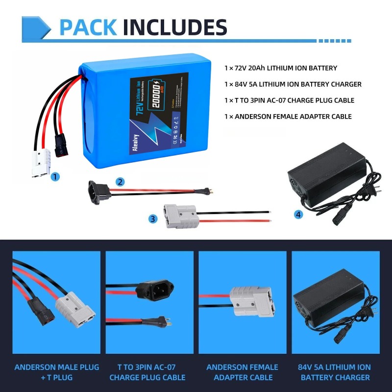 72V Battery 20S4P 20AH 20S6P 3 - огляд і ціна Electric Bicycle Battery 72V 30Ah