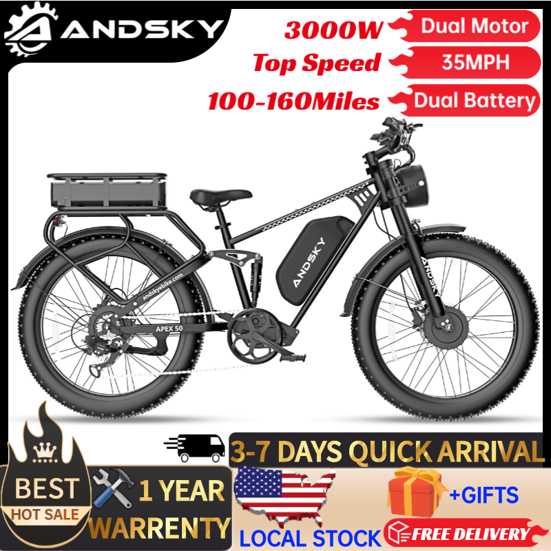 ANDSKY Apex50 AWD Electric Bik - огляд і ціна Mid Drive Motor Kit 52V 1000W